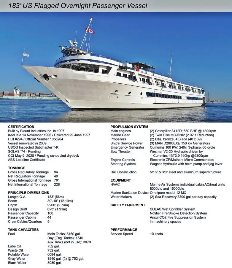 Cruise ship for sale