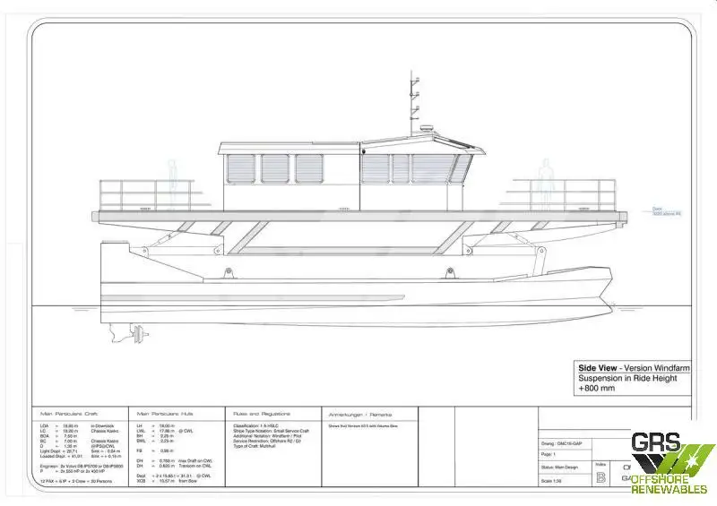 Wind farm service vessel for sale